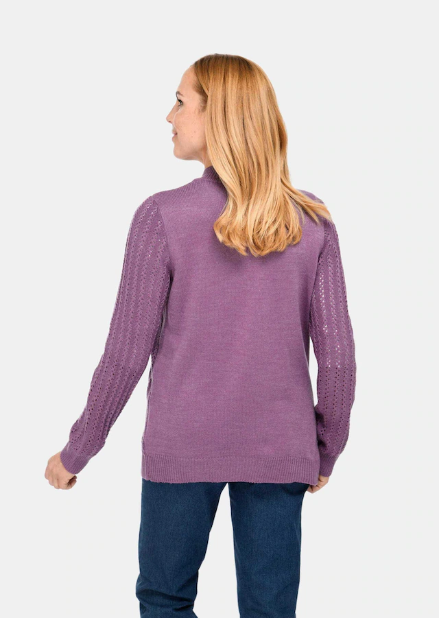 GOLDNER Strickjacke »Kurzgröße Ajourstrickjacke« Hübsche Strickblüten mit glänzenden Zierperlen