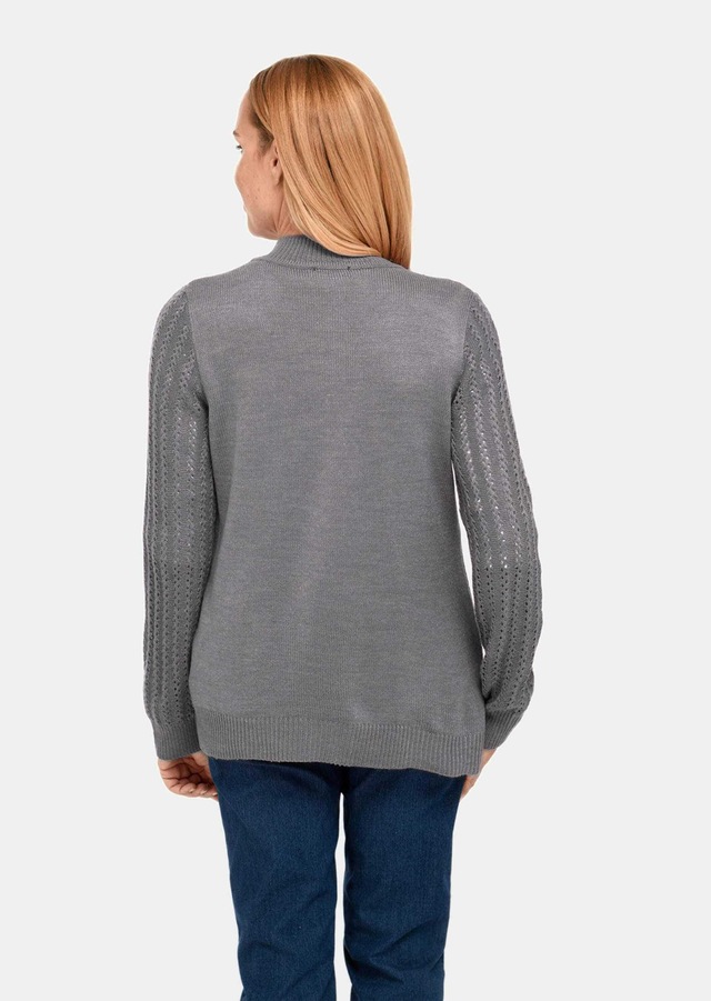 GOLDNER Strickjacke »Kurzgröße Ajourstrickjacke« Hübsche Strickblüten mit glänzenden Zierperlen