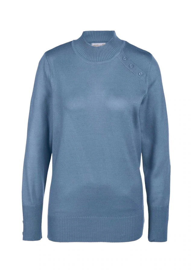 GOLDNER Strickpullover »Kurzgröße Pflegeleichter Pullover mit Stehbundkragen« Mit liebevollen Details gearbeitet