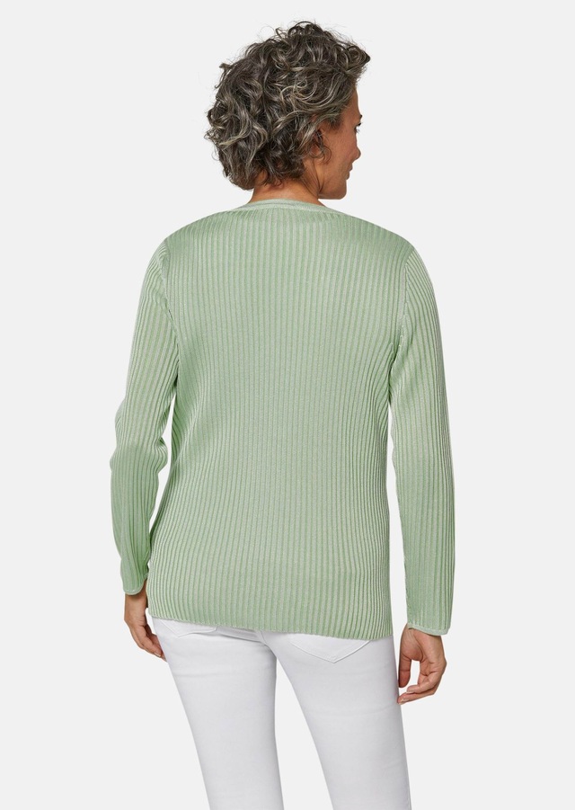 GOLDNER Strickjacke »Kurzgröße Pflegeleichte Strickjacke in hochwertiger Rippenstruktur« Mit echten Perlmuttknöpfen