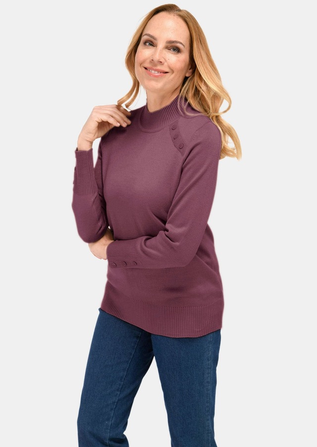 GOLDNER Strickpullover »Pflegeleichter Pullover mit Stehbundkragen« Mit liebevollen Details gearbeitet