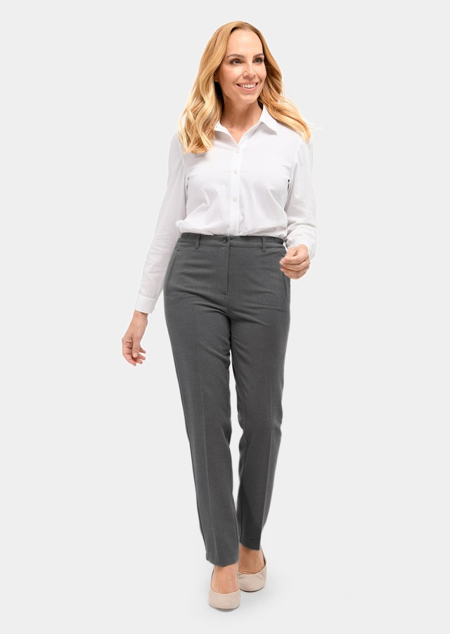 GOLDNER 2-in-1-Hose »Kurzgröße Bügelfaltenhose mit Melange-Effekt« Softer Griff & schöner, fließender Fall
