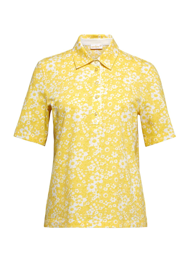 GOLDNER Poloshirt »Kurzgröße Pikee-Druckpoloshirt« Ohne