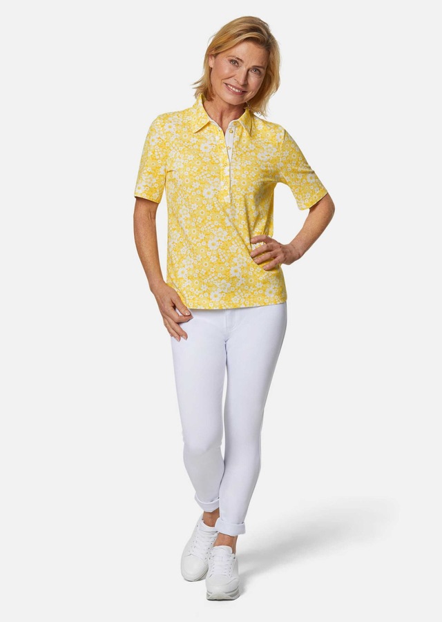 GOLDNER Poloshirt »Kurzgröße Pikee-Druckpoloshirt« Ohne