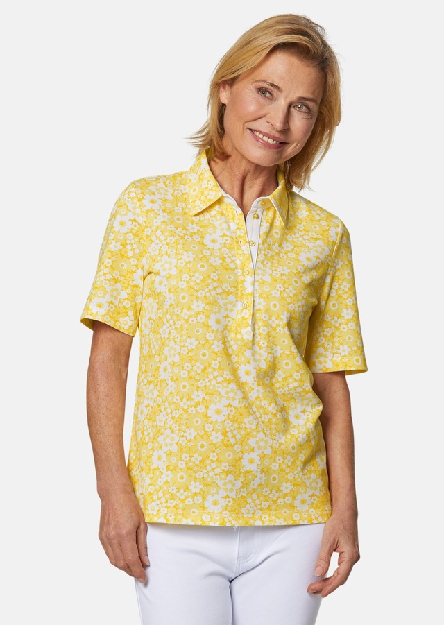 GOLDNER Poloshirt »Kurzgröße Pikee-Druckpoloshirt« Ohne