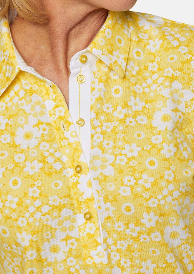 GOLDNER Poloshirt »Kurzgröße Pikee-Druckpoloshirt« Ohne