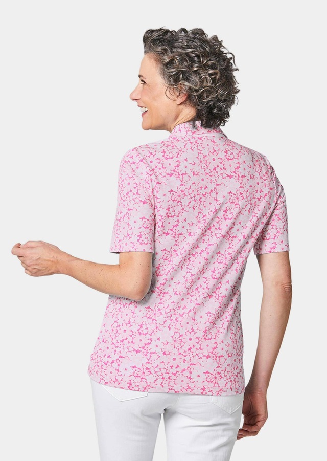 GOLDNER Poloshirt »Kurzgröße Pikee-Druckpoloshirt« Ohne