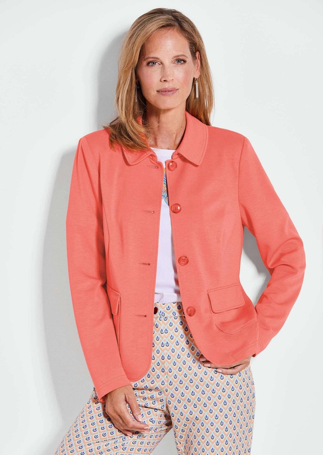 GOLDNER Kurzjacke »Leichte Jacke mit Stehkragen in rot« mit Wienernähten für perfekte Passform