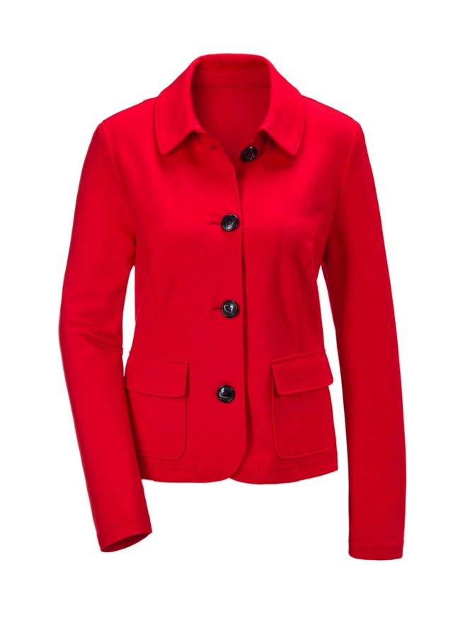 GOLDNER Kurzjacke »Leichte Jacke mit Stehkragen in rot« mit Wienernähten für perfekte Passform