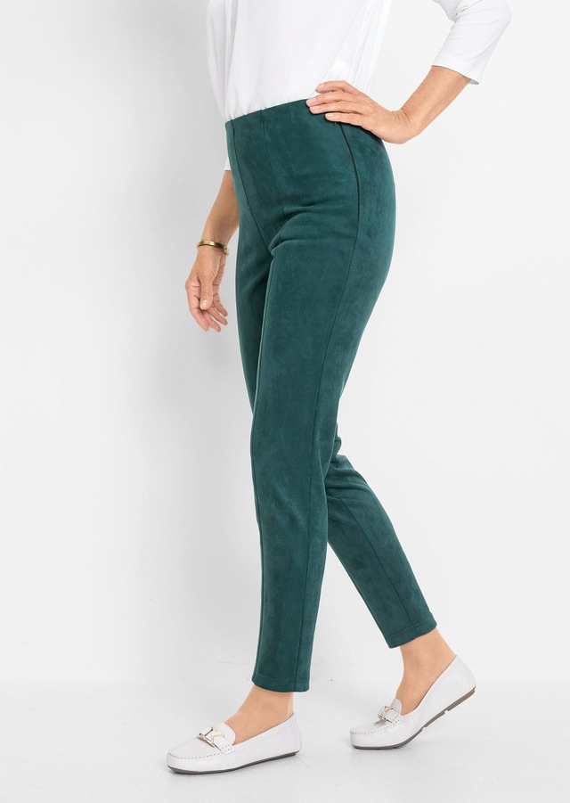 GOLDNER 2-in-1-Hose »Moderne Leggings in trendigem Velourslederimitat« Ohne