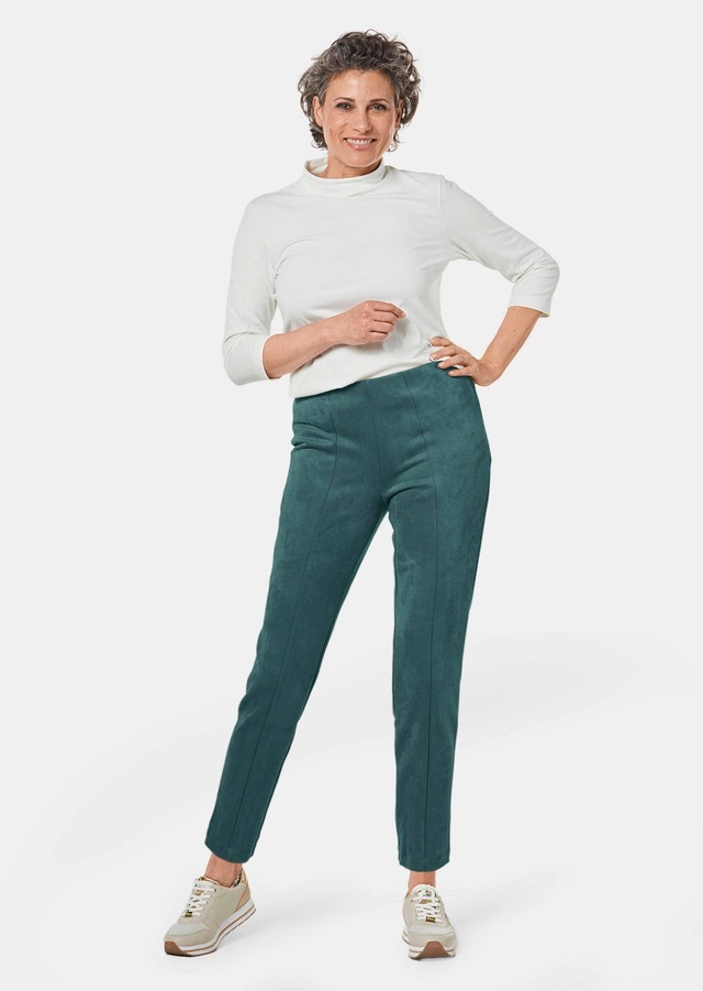 GOLDNER 2-in-1-Hose »Moderne Leggings in trendigem Velourslederimitat« Ohne