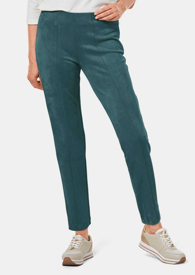 GOLDNER 2-in-1-Hose »Moderne Leggings in trendigem Velourslederimitat« Ohne