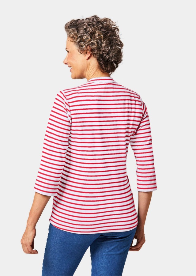 GOLDNER 3/4-Arm-Shirt »Kurzgröße Sportives Ringelshirt in Longform« Garngefärbte Ringel