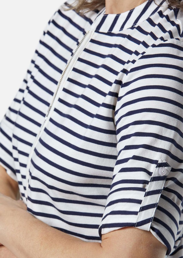GOLDNER 3/4-Arm-Shirt »Kurzgröße Sportives Ringelshirt in Longform« Garngefärbte Ringel