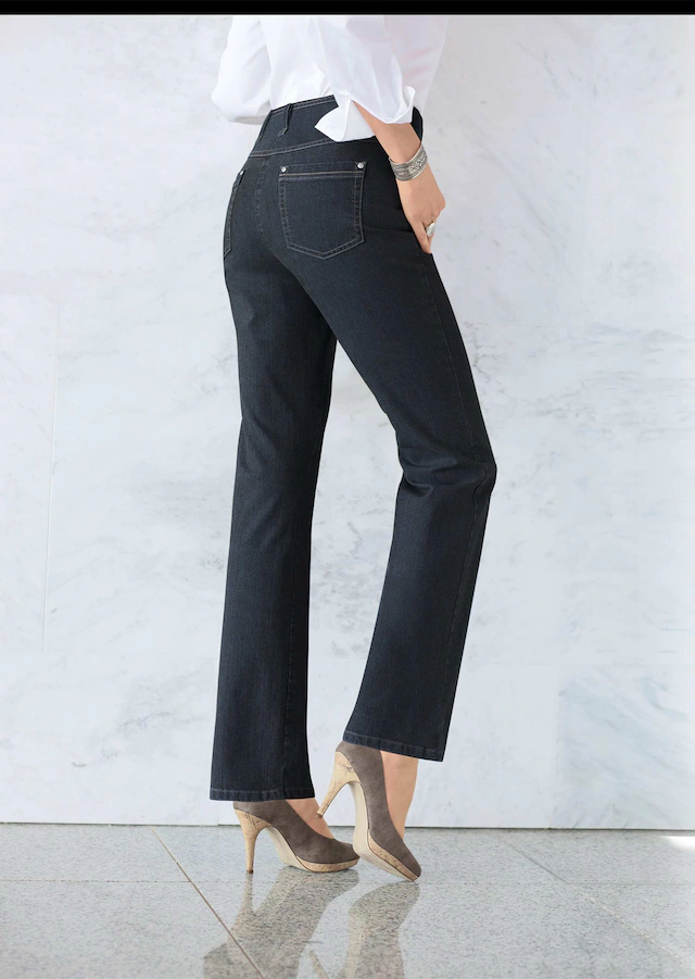 GOLDNER Regular-fit-Jeans »Kurzgröße Denimhose mit Stretchkomfort« Ohne