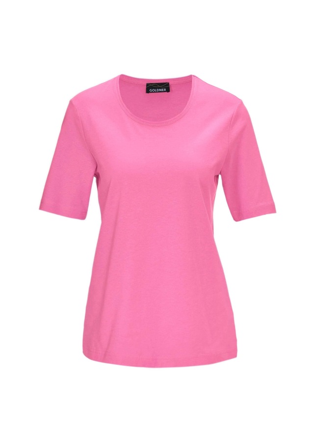 GOLDNER Langarm-Poloshirt »Kurzgröße Basic Baumwollshirt mit kurzem Arm« Ohne