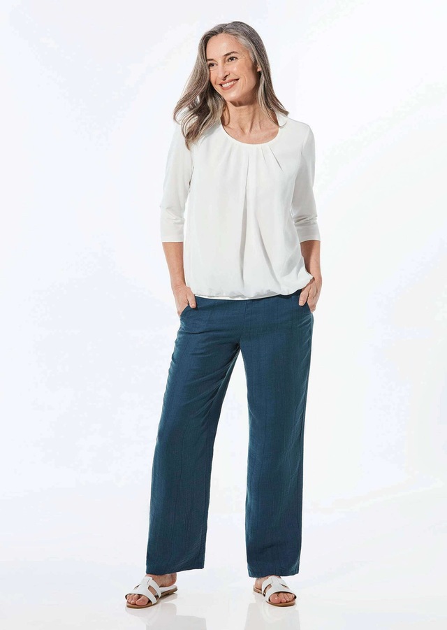 GOLDNER Schlupfhose »Elegante Stoffhose mit Teildehnbund« Vorne glatter Bund, weite Beinform