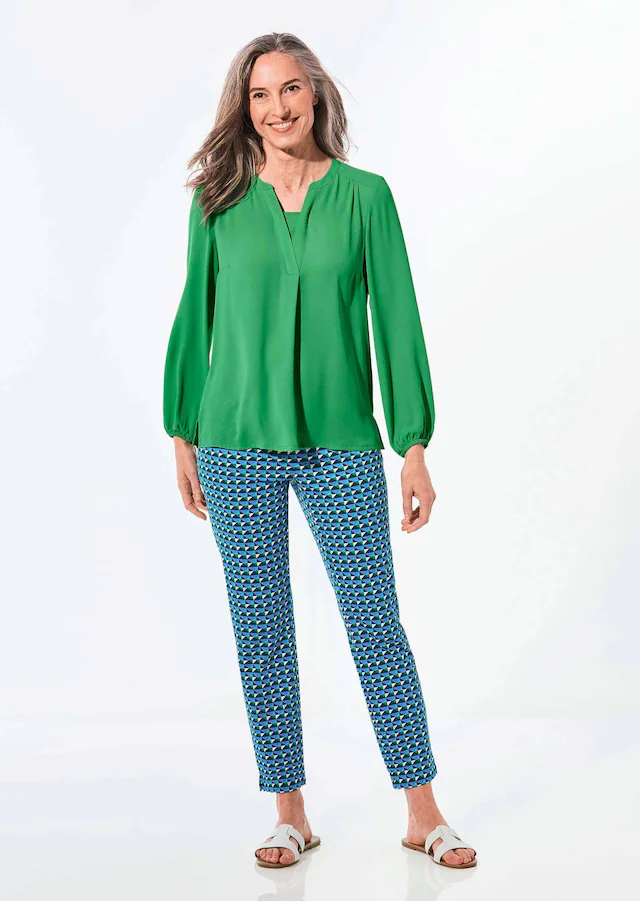 GOLDNER Tunika »Bluse mit Tunika Ausschnitt« Falten
