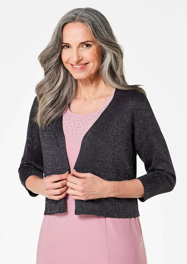 GOLDNER Strickjacke »Kurzgröße Wunderbar leichter Strick-Bolero« perfekte Länge um ein Kleid darunter zu tragen