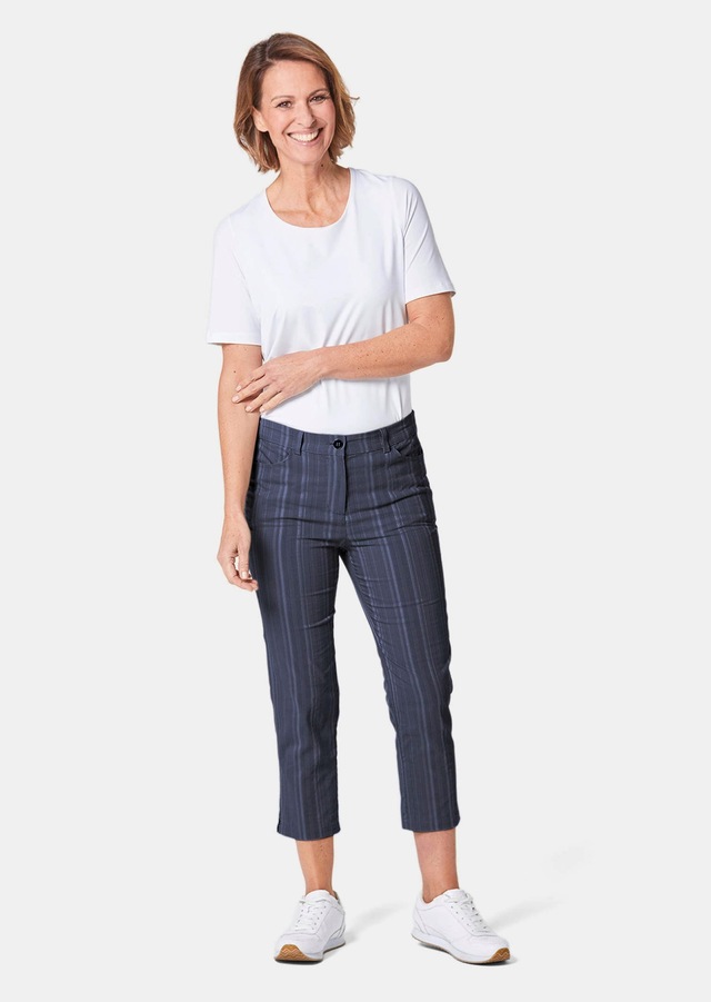 GOLDNER Caprihose »Kurzgröße Verkürzte Strukturhose in elastischer Ware« perfekter Sitz mit viel Komfort