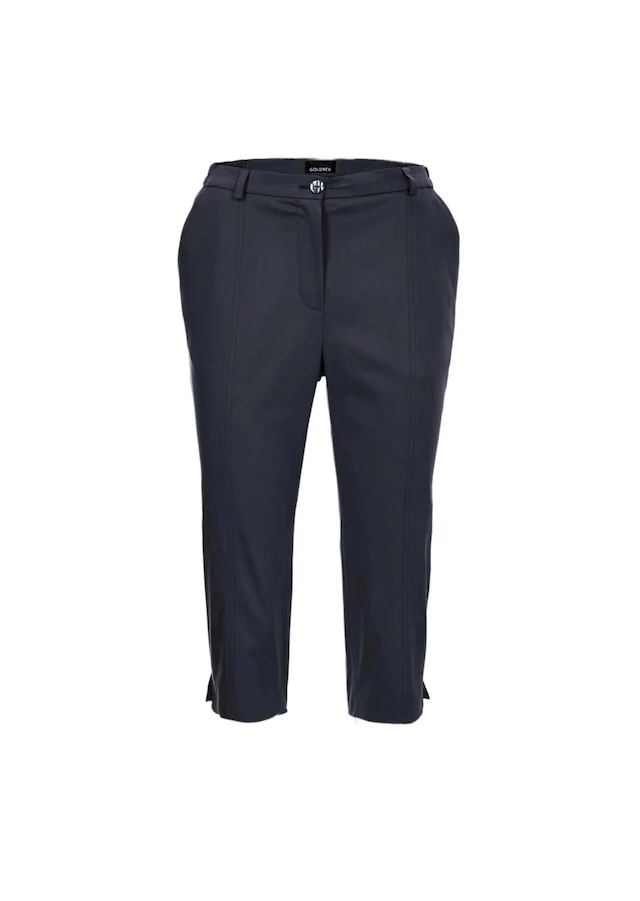 GOLDNER Caprihose »Kurzgröße Sportive Capri-Hose aus trageangenehmen Satin« Perfekt sitzende und anschmiegsame Pasform