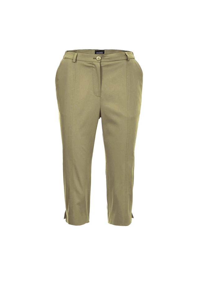 GOLDNER Caprihose »Kurzgröße Sportive Capri-Hose aus trageangenehmen Satin« Perfekt sitzende und anschmiegsame Pasform