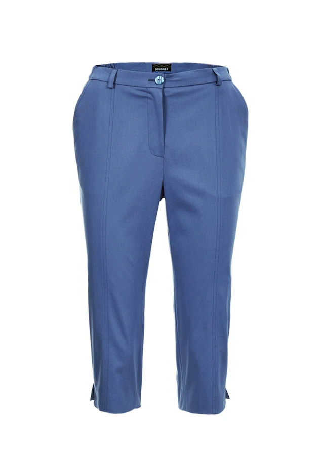 GOLDNER Caprihose »Kurzgröße Sportive Capri-Hose aus trageangenehmen Satin« Perfekt sitzende und anschmiegsame Pasform