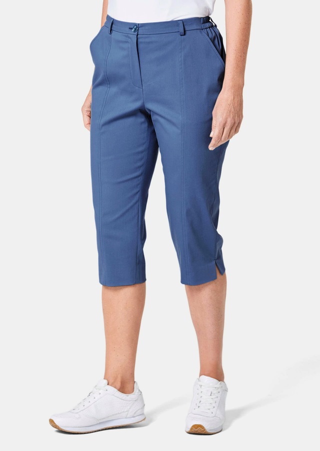 GOLDNER Caprihose »Kurzgröße Sportive Capri-Hose aus trageangenehmen Satin« Perfekt sitzende und anschmiegsame Pasform