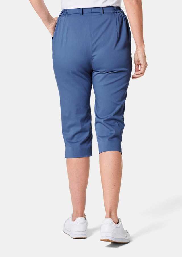 GOLDNER Caprihose »Kurzgröße Sportive Capri-Hose aus trageangenehmen Satin« Perfekt sitzende und anschmiegsame Pasform