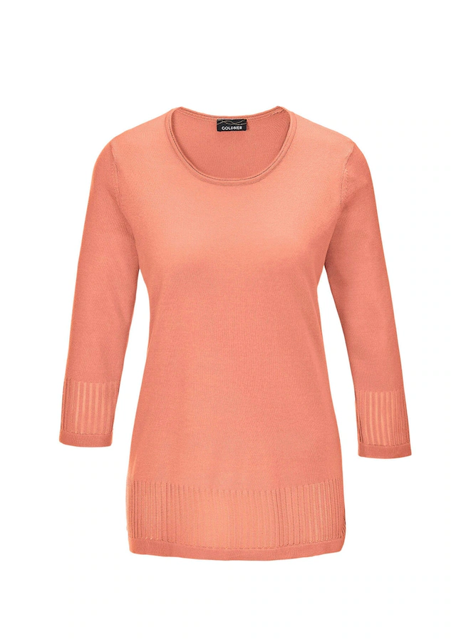 GOLDNER 3/4 Arm-Pullover »Gepflegter Ajour-Pullover mit femininen Durchbrüchen« Ohne