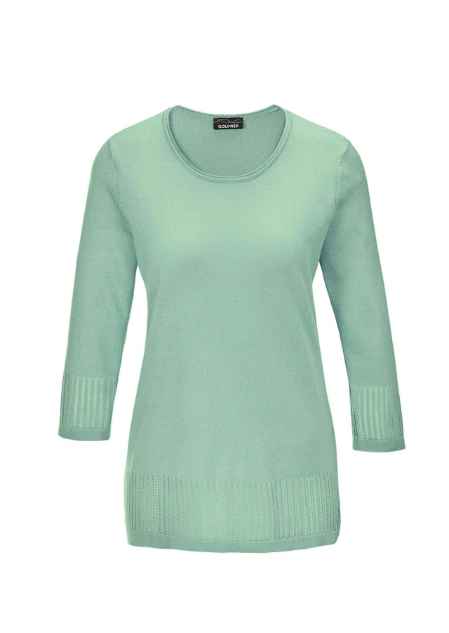GOLDNER 3/4 Arm-Pullover »Gepflegter Ajour-Pullover mit femininen Durchbrüchen« Ohne