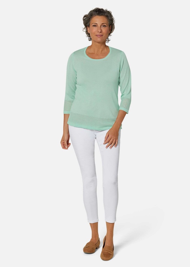 GOLDNER 3/4 Arm-Pullover »Gepflegter Ajour-Pullover mit femininen Durchbrüchen« Ohne