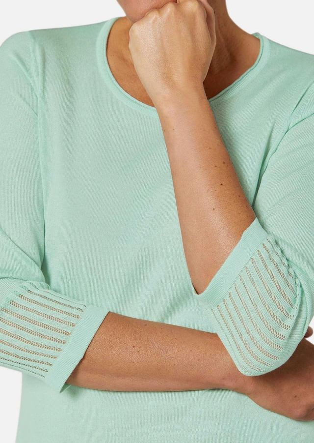 GOLDNER 3/4 Arm-Pullover »Gepflegter Ajour-Pullover mit femininen Durchbrüchen« Ohne