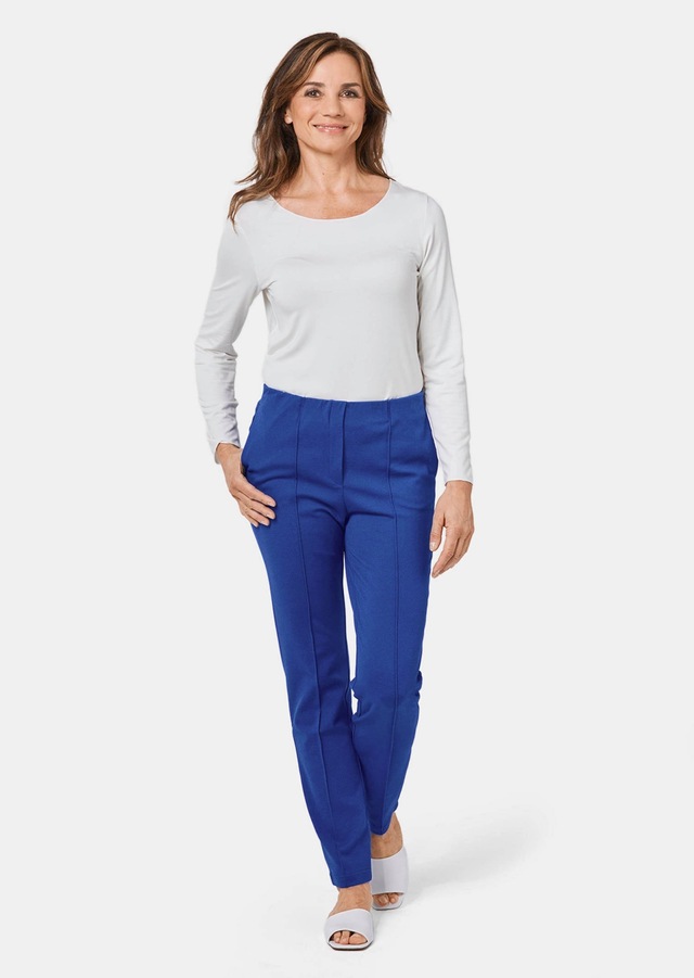GOLDNER Schlupfhose »Moderne Hose LOUISA mit streckenden Biesen« Ohne