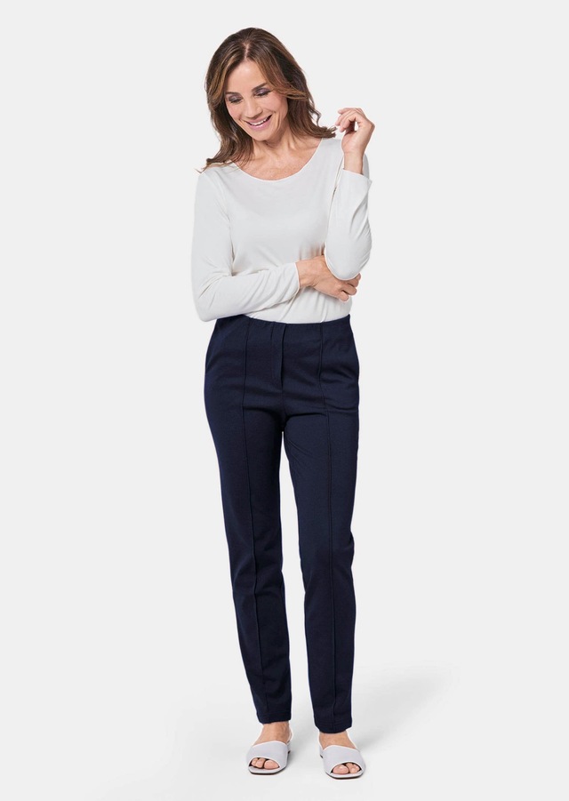 GOLDNER Schlupfhose »Moderne Hose LOUISA mit streckenden Biesen« Ohne