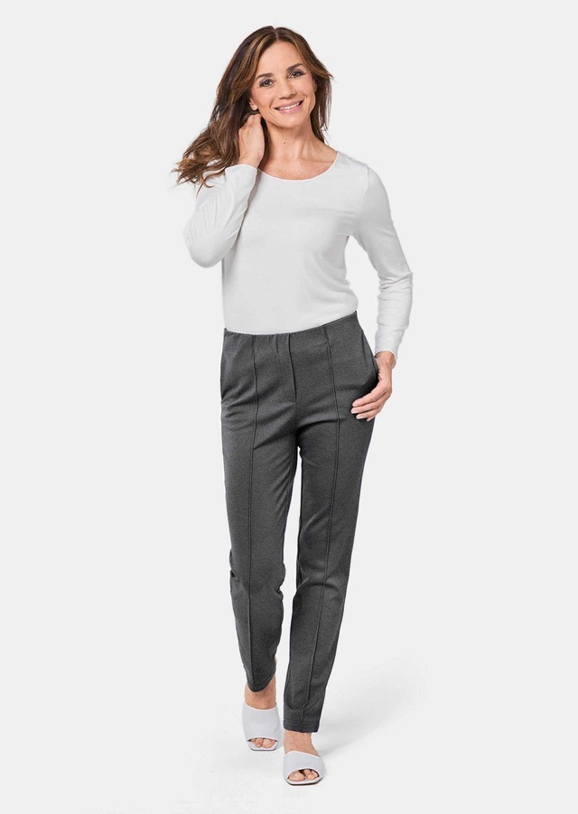 GOLDNER Schlupfhose »Moderne Hose LOUISA mit streckenden Biesen« Ohne