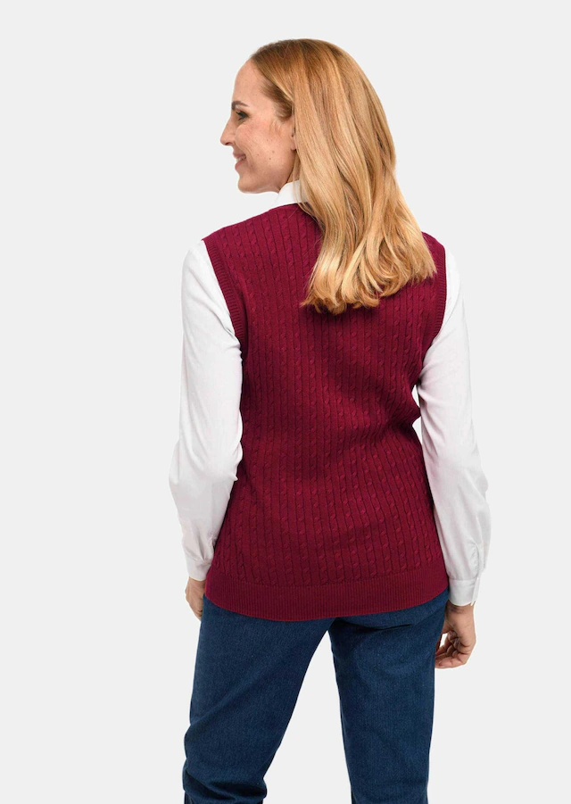 GOLDNER Pullunder »Kurzgröße Elegante Zopfstrickweste, V-Ausschnitt« Tolles Kombinationstalent