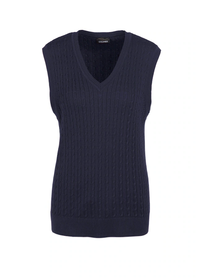 GOLDNER Pullunder »Elegante Zopfstrickweste, V-Ausschnitt« Tolles Kombinationstalent