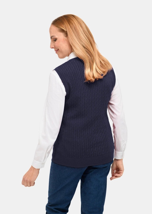 GOLDNER Pullunder »Elegante Zopfstrickweste, V-Ausschnitt« Tolles Kombinationstalent