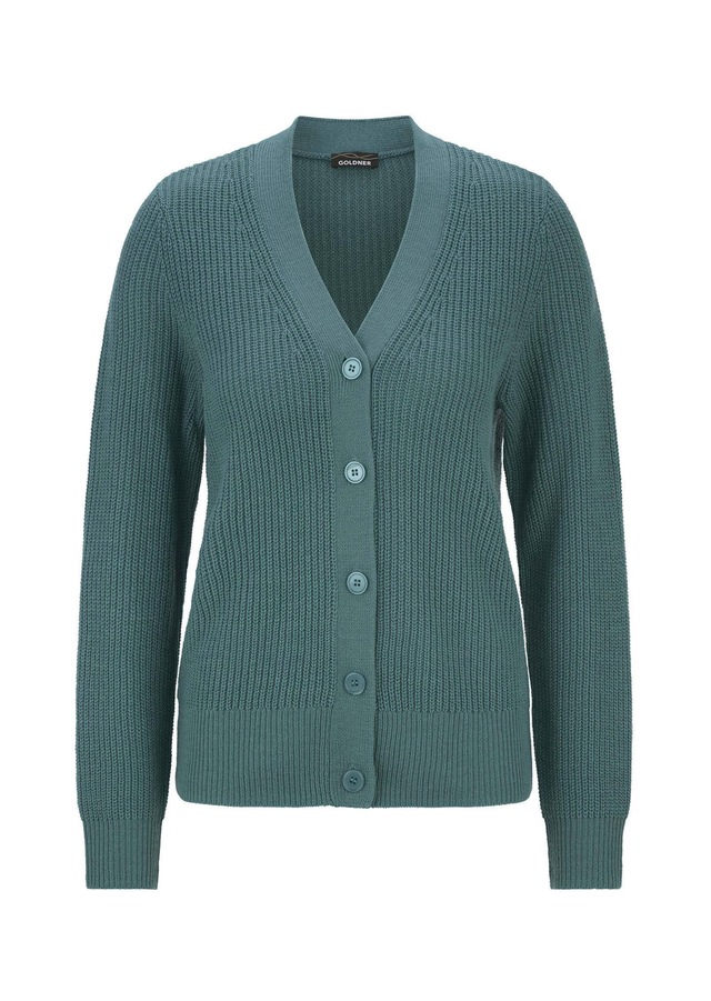 GOLDNER Strickjacke »Elegante Strickjacke mit V-Ausschnitt« Hochwertige Strickminderungen