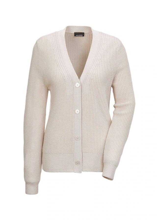 GOLDNER Strickjacke »Elegante Strickjacke mit V-Ausschnitt« Hochwertige Strickminderungen