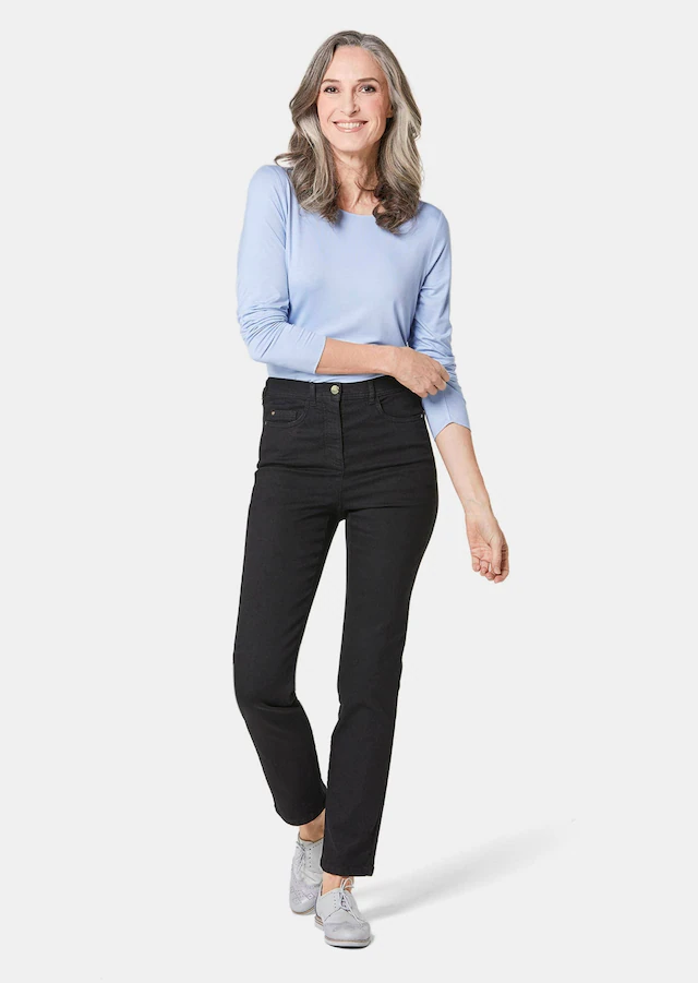 GOLDNER Regular-fit-Jeans »Kurzgröße Damen Jeans Slim Fit LOUISA mit Stretch-Anteil« Ohne