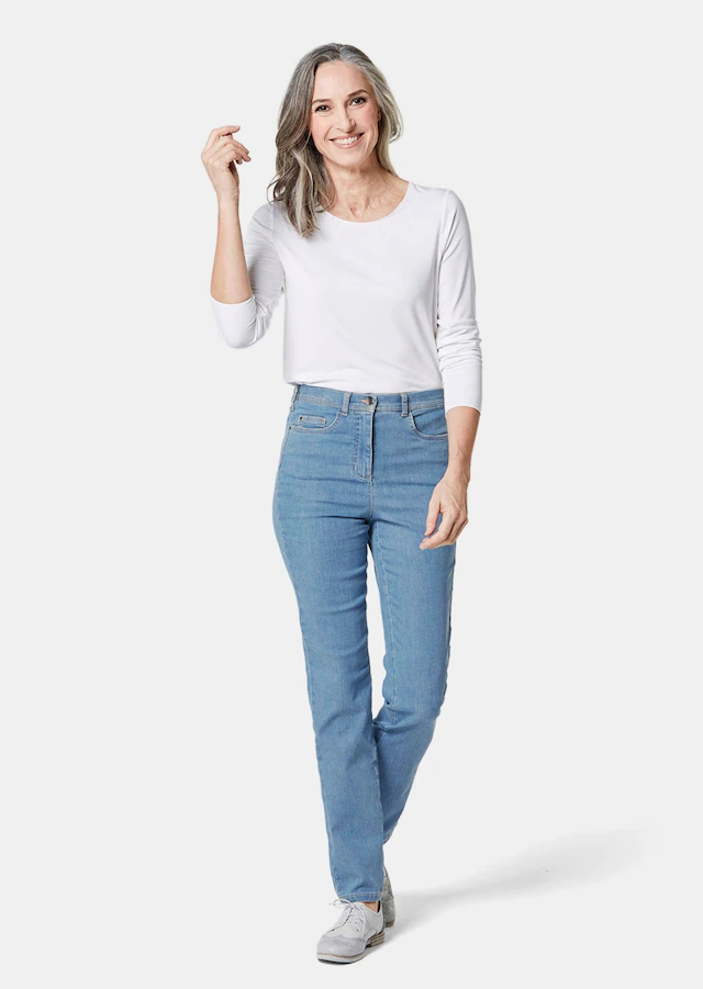 GOLDNER Regular-fit-Jeans »Kurzgröße Damen Jeans Slim Fit LOUISA mit Stretch-Anteil« Ohne
