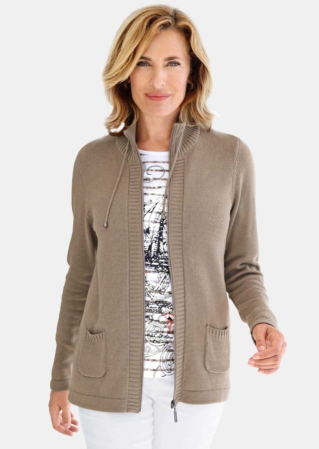GOLDNER Strickjacke »Herbstcardigan mit Reißverschluss« Aufwendig in Form gestrickt für perfekte Passform