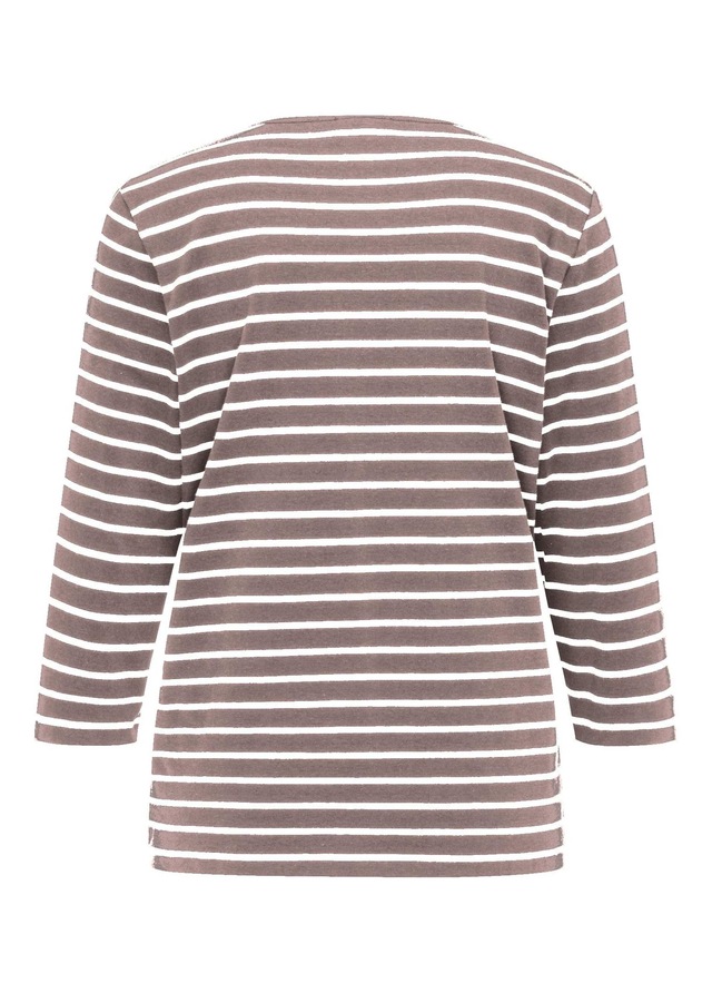 GOLDNER 3/4-Arm-Shirt »Jerseyshirt mit Rundhals« Garngefärbte und dadurch farbbeständige Ringel