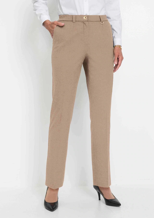 GOLDNER Stoffhose »Bügelfaltenhose mit Teildehnbund« Dekoelement an der Gürtelschlaufe