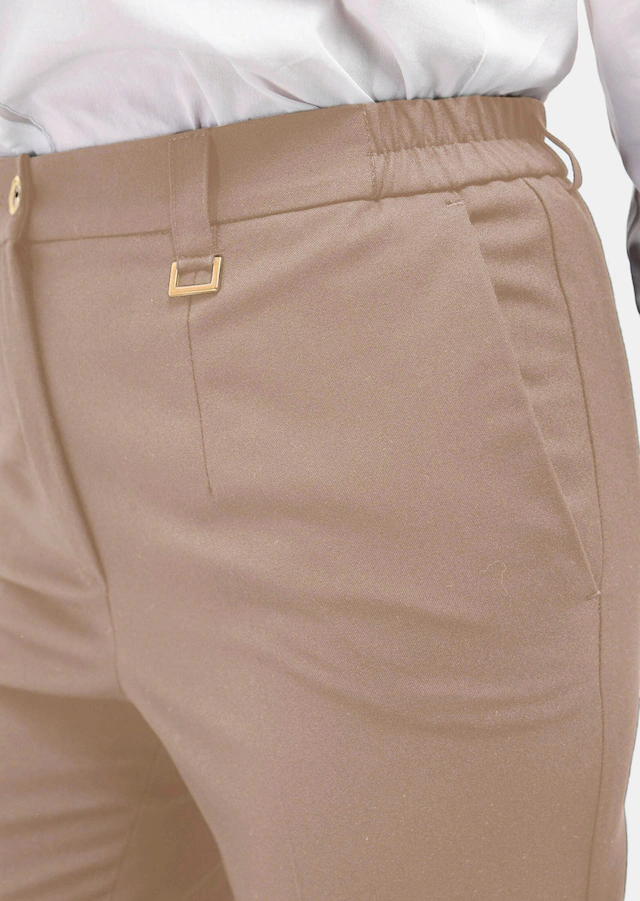 GOLDNER Stoffhose »Bügelfaltenhose mit Teildehnbund« Dekoelement an der Gürtelschlaufe