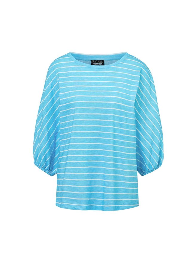 GOLDNER Kurzarmshirt »Kurzgröße Shirt aus Effektgarn« Fledermausärmel