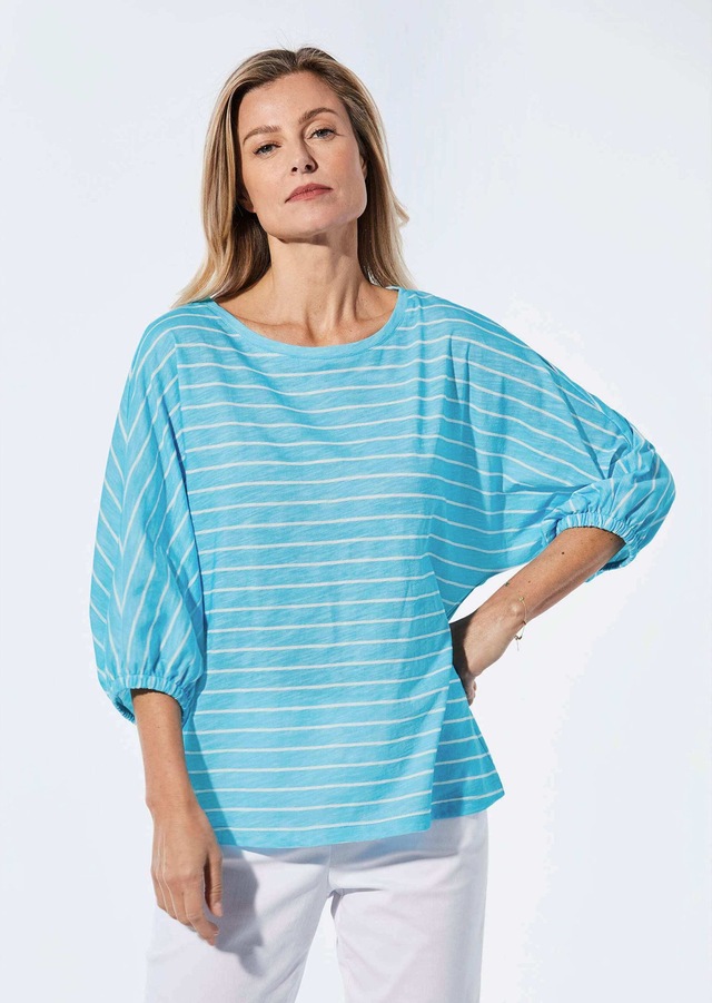 GOLDNER Kurzarmshirt »Shirt aus Effektgarn« Fledermausärmel