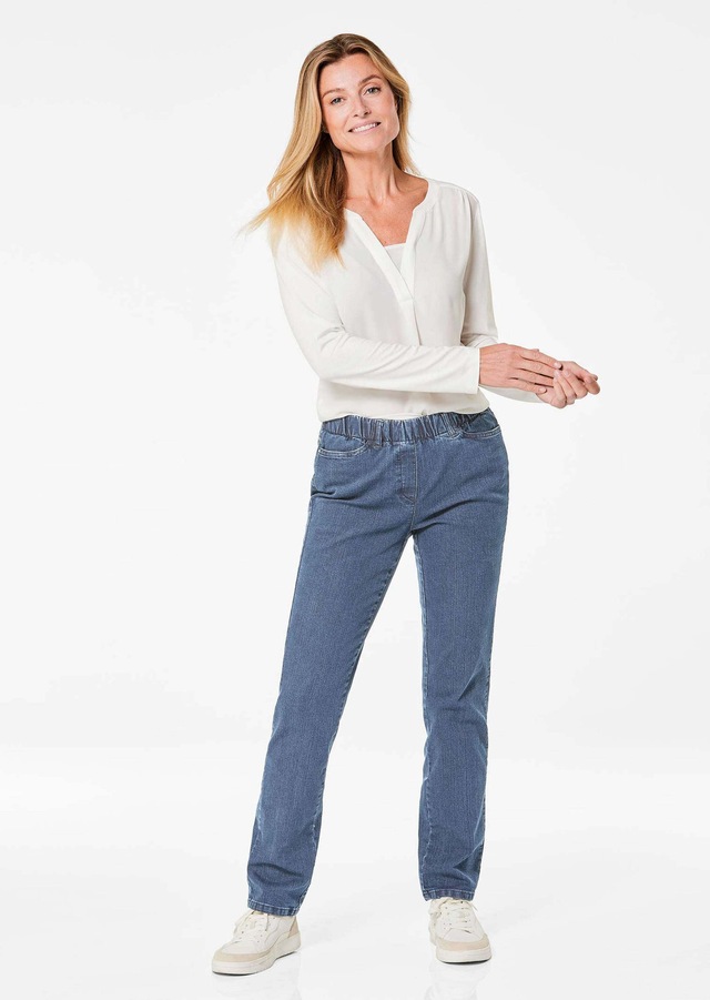 GOLDNER Regular-fit-Jeans »Kurzgröße Klassische Jeansschlupfhose LOUISA« Dehnbar in jede Richtung